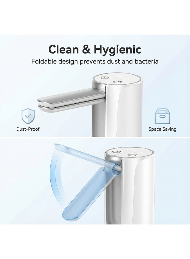 KVLA Folding Electric Water Dispenser Pump for 5 Gallon Bottle Free Quantitative Drinking Water Bottle Pump drinking water bottle dispenser with 1200mAh Battery USB Charging Water Pump  for Home Camping - Image 3